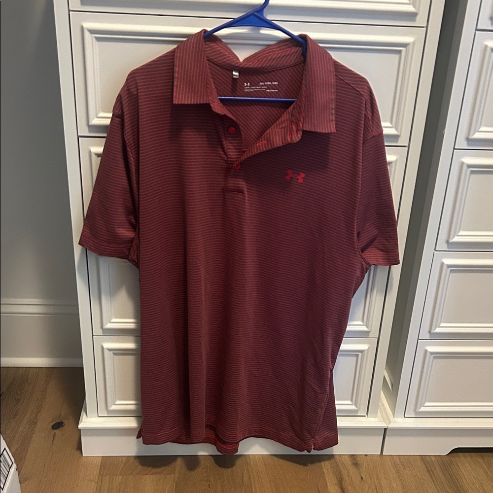 Under Armour Men’s Burgundy Striped Polo Shirt